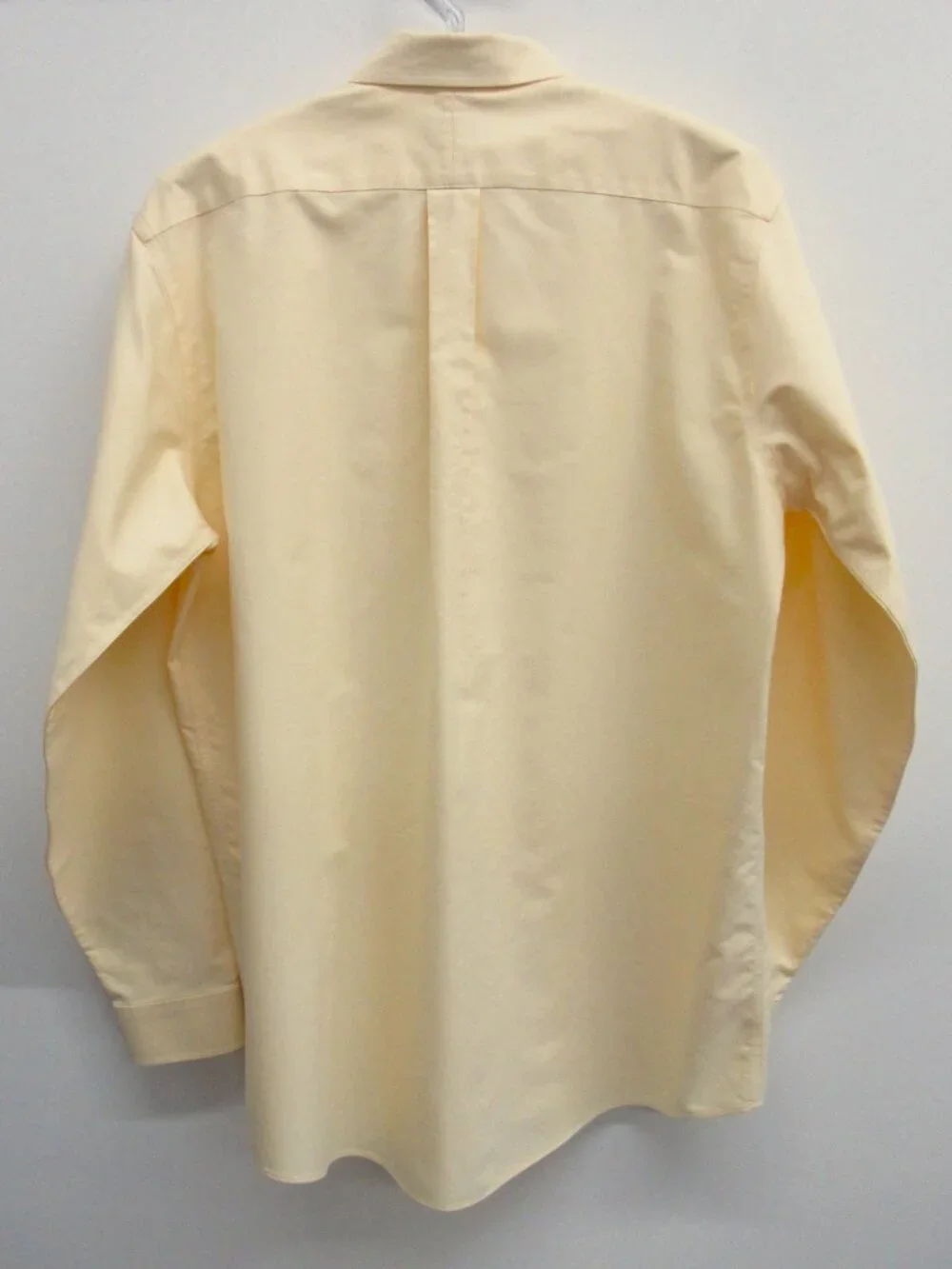 LL BEAN BUTTON DOWN SHIRT MEN'S L LARGE 16 1/2-37 LIGHT PALE YELLOW LONG SLEEVE